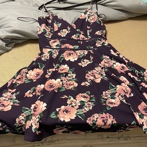Francesca’s pink floral spaghetti strap dress with tags. Never worn